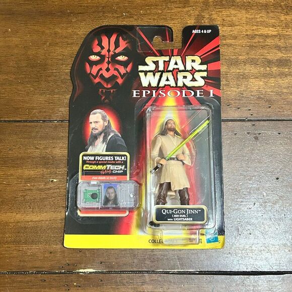 Vintage HASBRO STAR WARS: EPISODE 1 QUI-GON JINN JEDI DUEL Action Figure 1998 - Picture 1 of 5